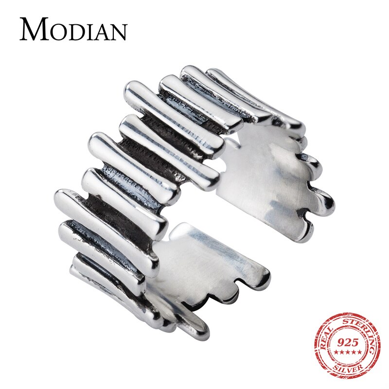 Modian Classic 925 Strling Sliver Retro Onregelmatige Stok Vorm Ring Voor Vrouwen Gratis Grootte Ring Hip Hop Stijl Fijne Sieraden bijoux