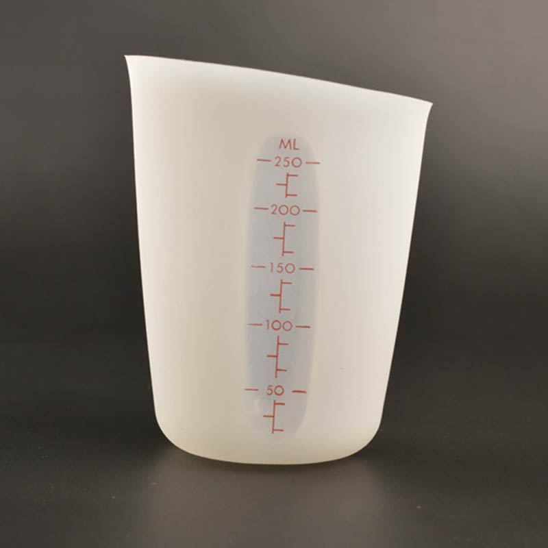 250ML Measuring Cup Visual Double-scale Kitchen Measuring Tools Silicone Food Grade Semi-permeable Cooking Accessories