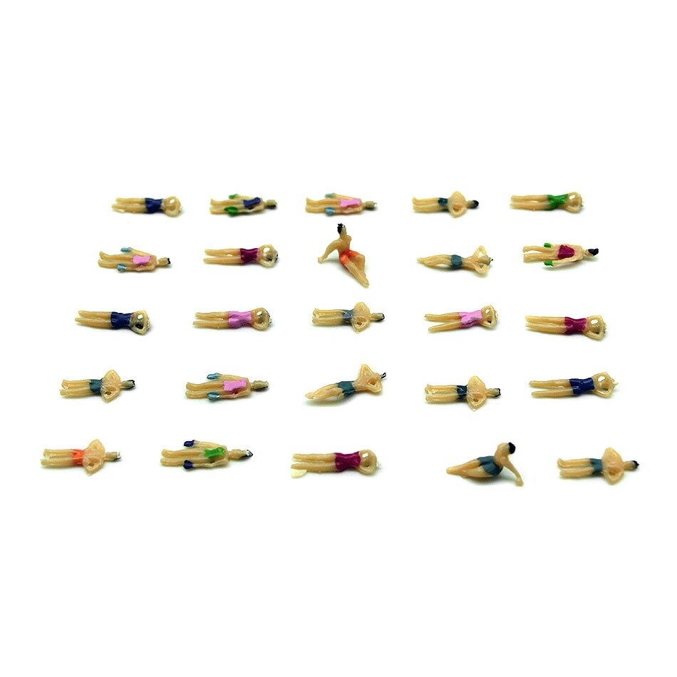 30Pcs Diorama Zwemmen Cijfers Model 1/50-1/150 Miniatuur Mensen Diy Strand Landschap Layout Zand-Tafel Architectuur Materialen