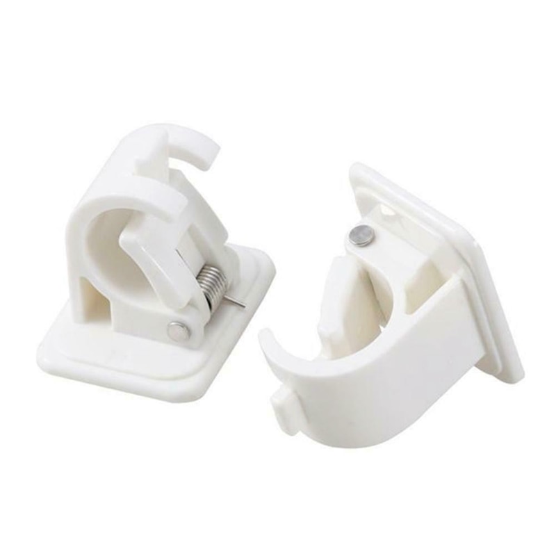 10 PCS Self Adhesive Hooks Rod Bracket Towel Curtain Bracket Drapery Pole Hanging Rod Clip Wall Hooks
