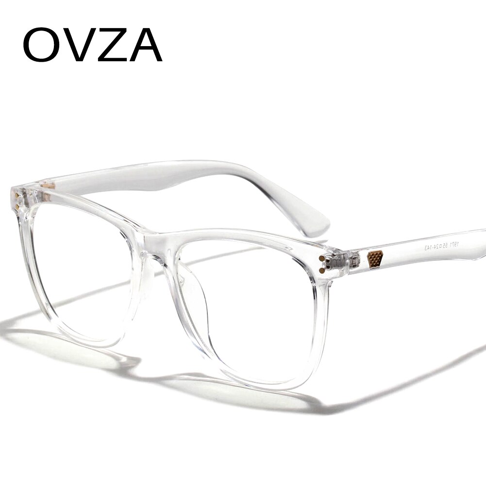 Gafas OVZA antiradiación para hombre y mujer, lentes de marco negro, montura transparente azul claro, gafas de computadora S0039