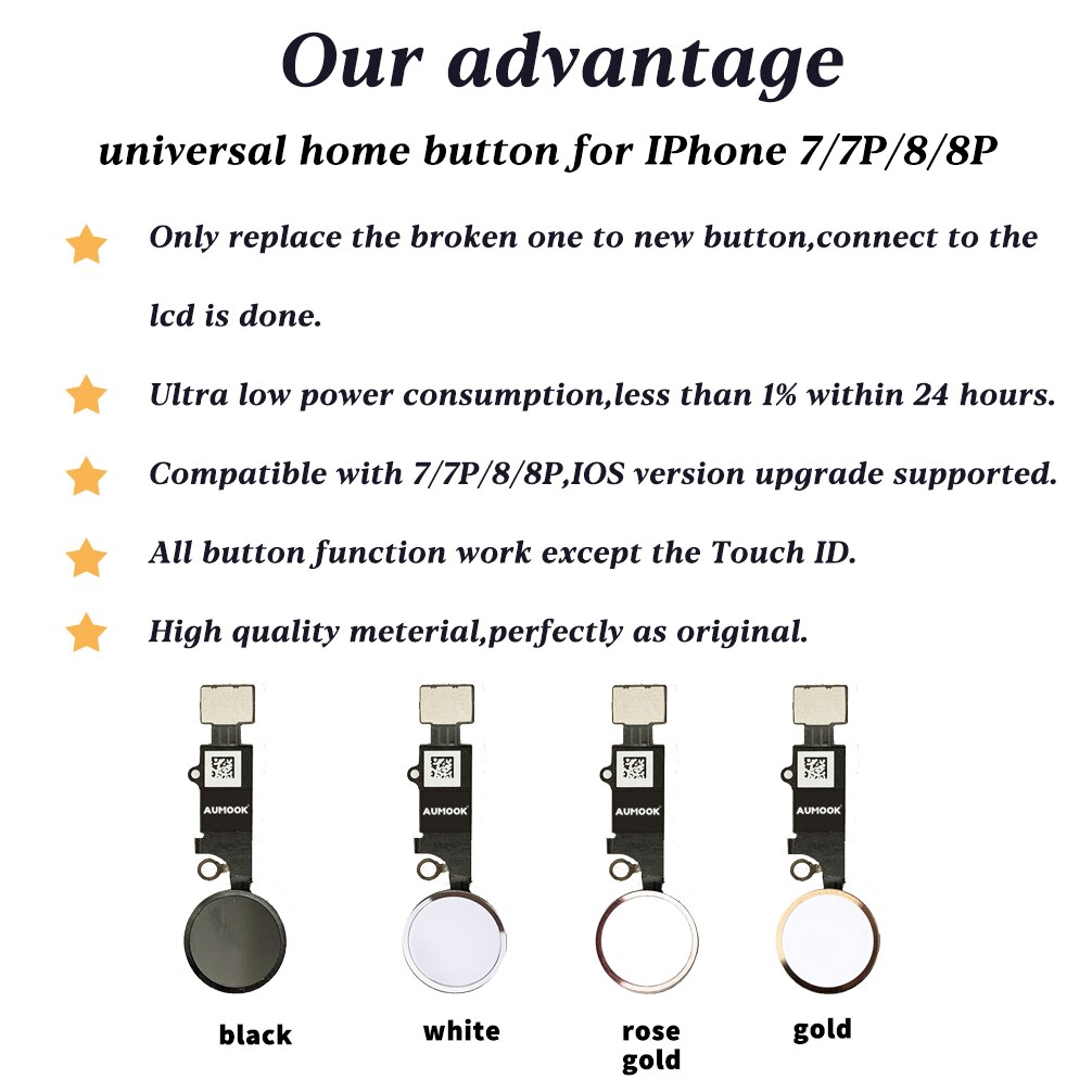 Home Button For iPhone 7 8 7 plus 8 plus button flex cable Restore Replacement All functions for button iphone 7 plus 8 plus
