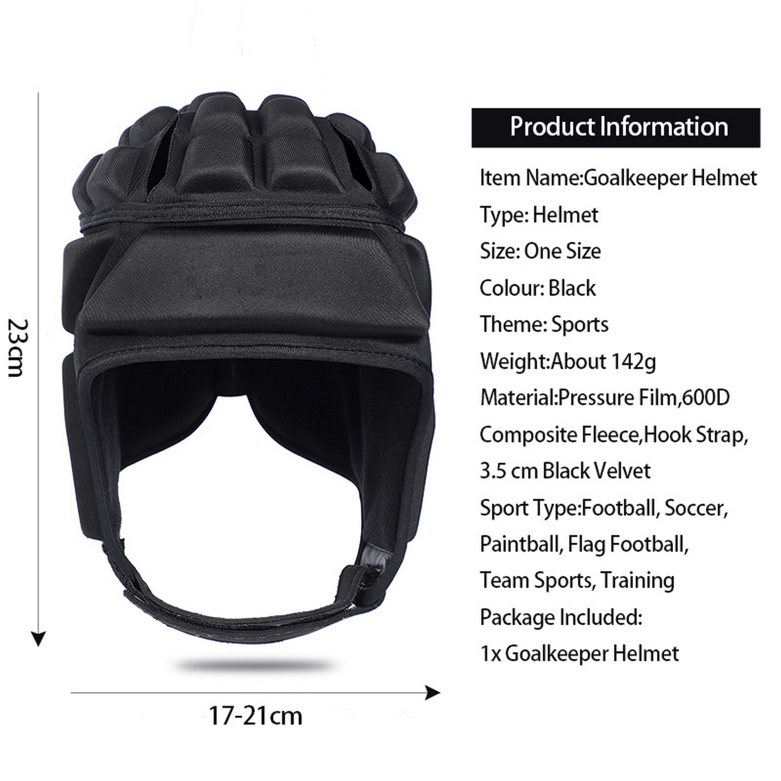 Profession Football Soccer Baseball Goalkeeper Helmet Sports Rugby Scrum Cap Head Guard Goalie Roller Hat Fiber Head Protector