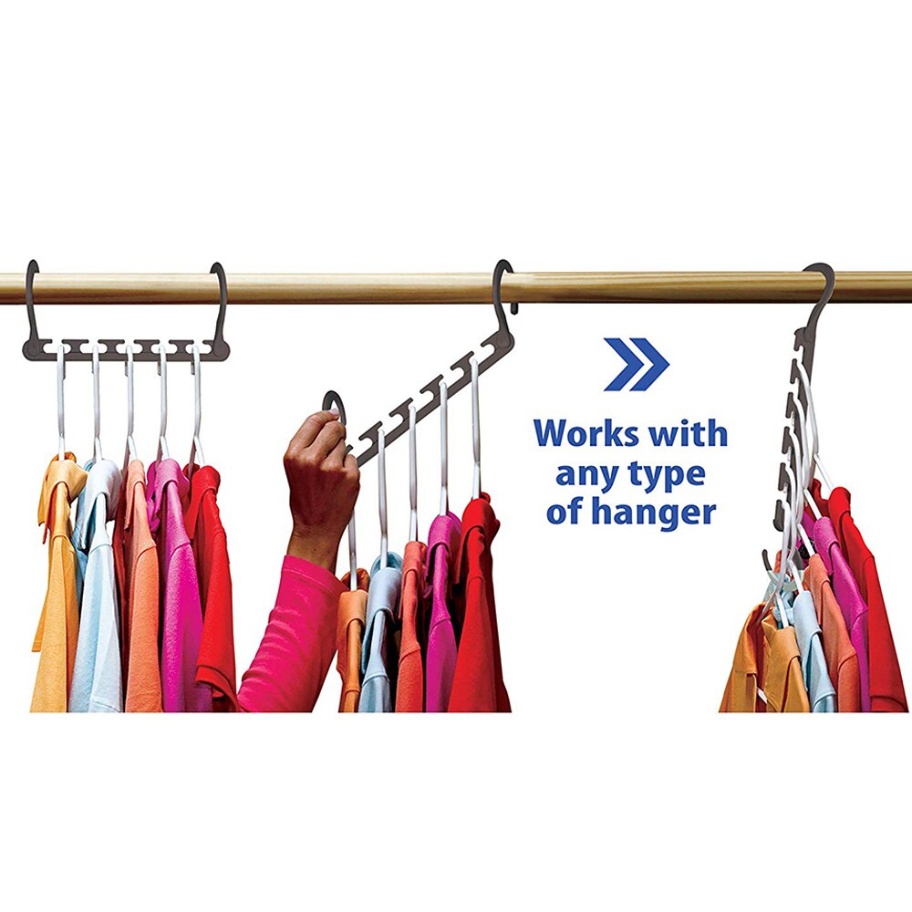 6Pcs Multi-functional Magic Space Saving Hangers for Clothes Cabinet Kledinghanger Closet Organizer Hanger Kleerhanger VISMOORE