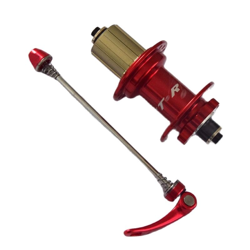Mountain Bike Hub 11 Speed 32 Holes Cassette Front+Rear Freehub Disc Brake NBK Sealed Bearing Hub QR Bicycle Accessories: Red Rear hub