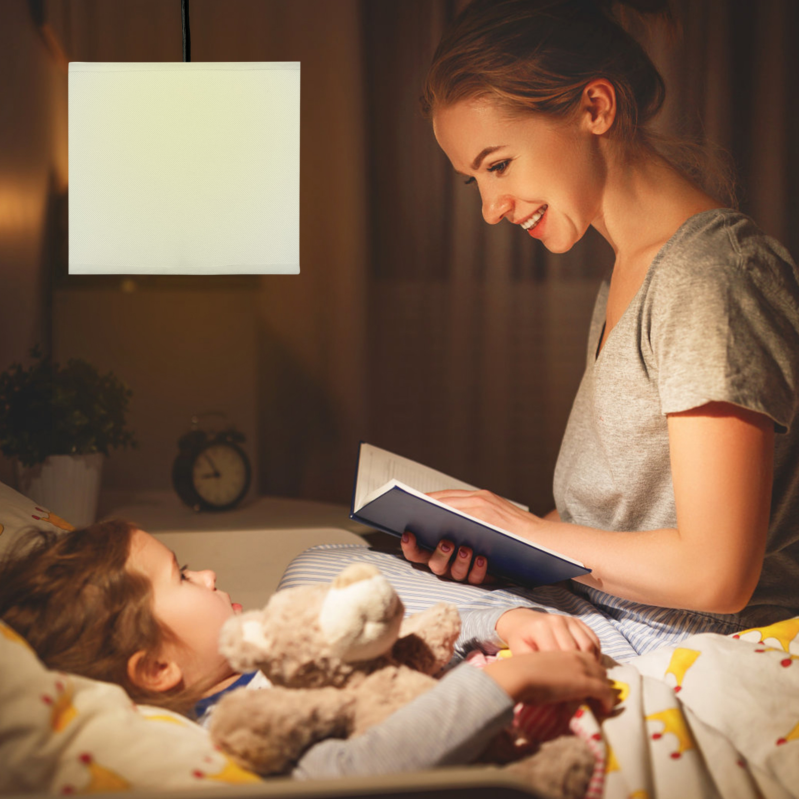 Tyglampskärm rektangulär lampskärm bordslampa hängande lampskärm tillbehör