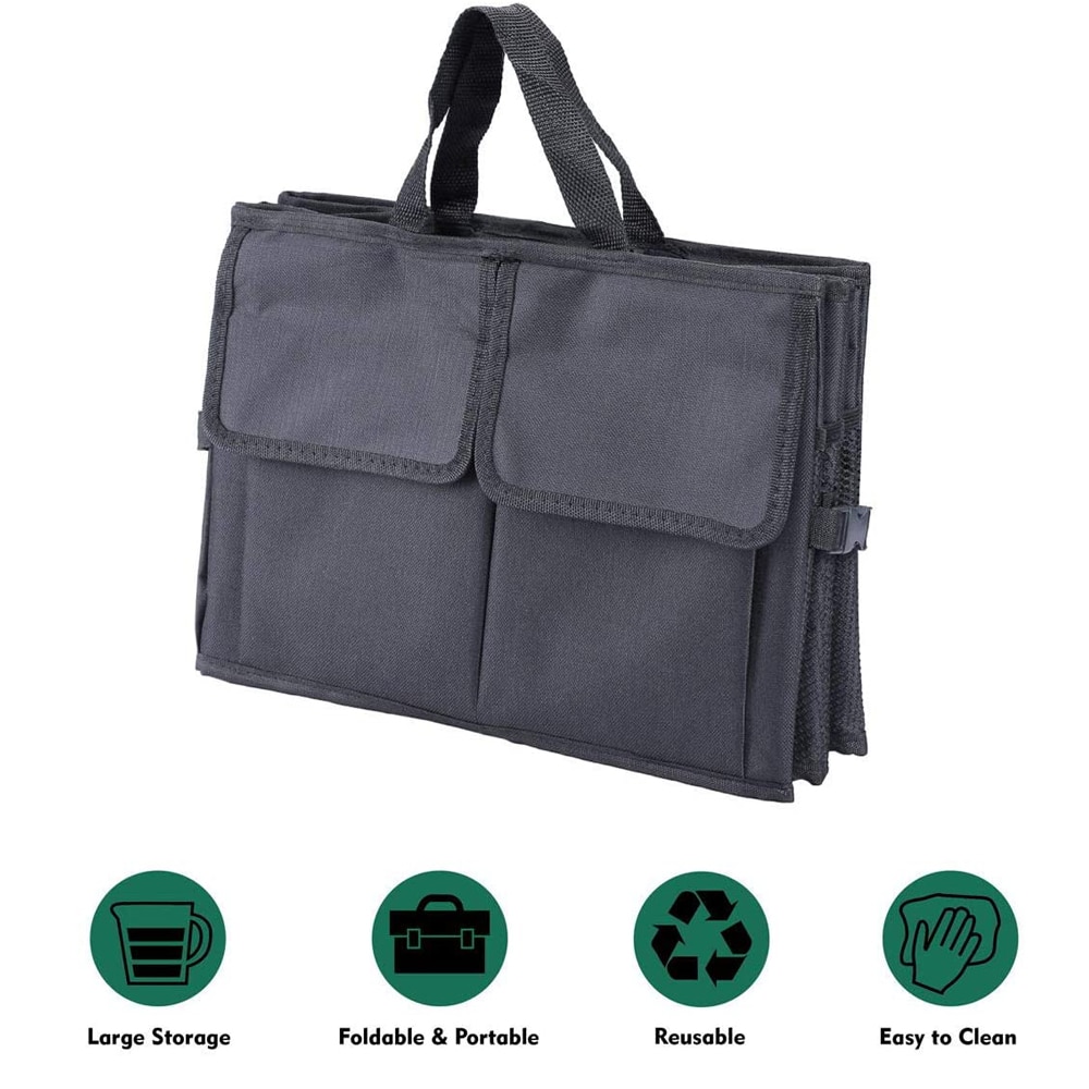 Car Trunk Organizer Case Auto SUV Traveling Cargo Multipurpose Collapsible Foldable Nylon Storage Container Box
