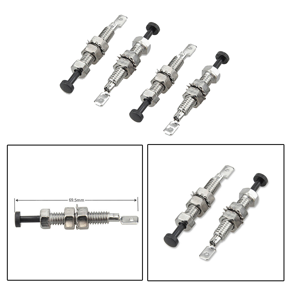 4pack Universal Hood Pin Trigger Screw Switch 70mm Length Car Engine Switch