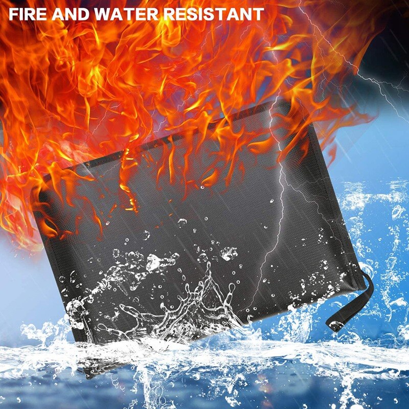 Fireproof Expanding File Folder Waterproof Document Organizer with A4 Water Resistant Pouch, with Zipper Closure