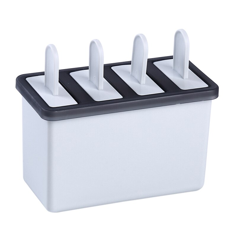 Popsicle Molds 4 Cells Frozen Pop Moulds DIY Juices Purees Yogurt Pudding Ice Cream Maker Plastic Durable Lids Frozen Snack Tool: blue