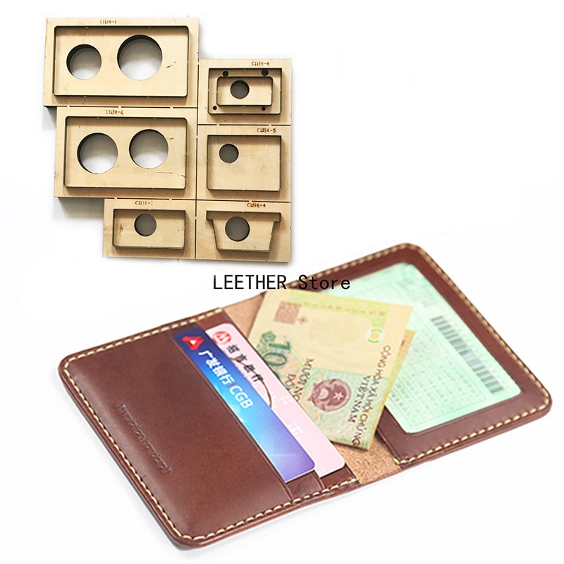 Règle de lame en acier du japon, poinçon de découpe, portefeuille, sac de cartes, moule de découpe, matrices en bois pour cuir, coupe pour l&#39;artisanat du cuir