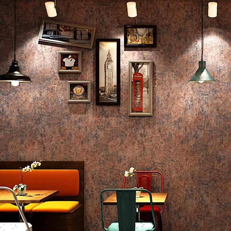 Papel de parede estilo industrial nostálgico, papel de parede estilo industrial retrô mottled para café, restaurante, loja de roupas, cimento, cinza
