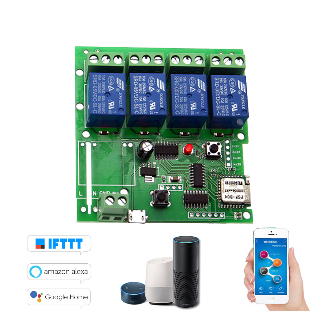 DC5V 12V 24V 32V Wifi Switch Wireless Relay Module Smart Home Automation for Access Control Systemr Inching/Self-Locking