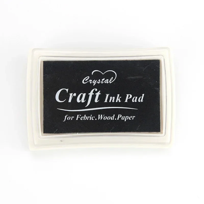 20 Colors Inkpad Rubber Stamp Handmade DIY Craft Oil Based Ink Pad Fabric Wood Paper Colorful Cartoon Finger Print Scrapbooking: black