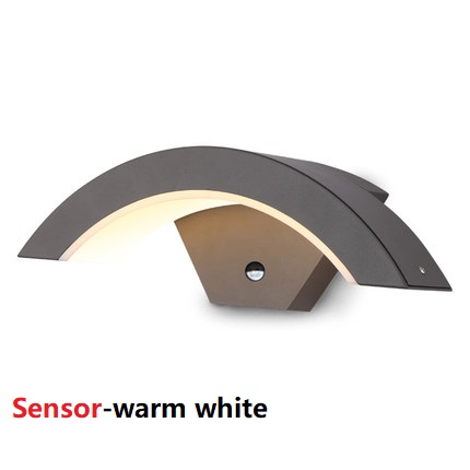 Moden Waterdichte Led Veranda Blaker Wandlampen Outdoor IP65 Motion Sensor Lamp Landschap Spotlight Balkon Gang Tuin Decor: SensorWarm White