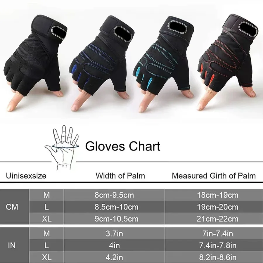 Guantes de gimnasio para hombres y mujeres, guantes de pulsera para levantamiento de pesas, entrenamiento de culturismo, ejercicio deportivo, guantes de ciclismo a prueba de golpes
