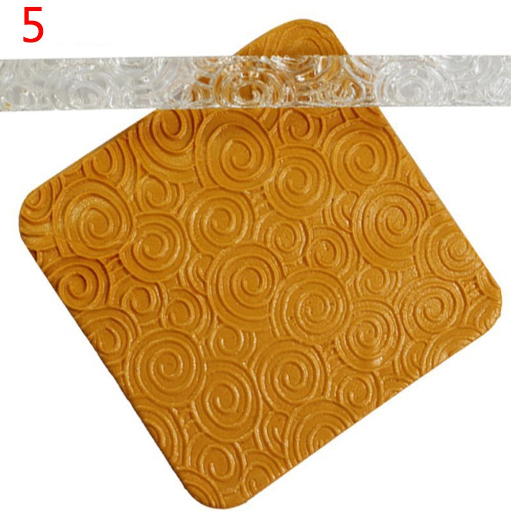 15Styles Acrylic Rolling Pin Fondant Cake Impression Rolling Pin Pastry Roller Embossing Kitchen Baking Decor Tool: 5