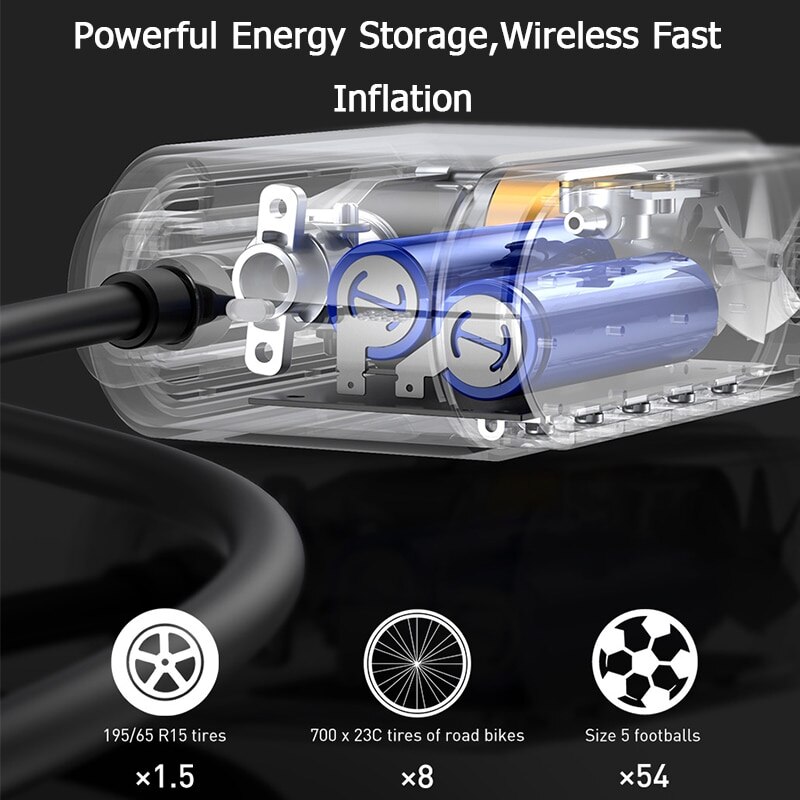 Baseus Wireless Inflatable Pump Portable Electric Air Pump For Car Motorcycle Bicycle Tire Inflator Smart Car Air Compressor