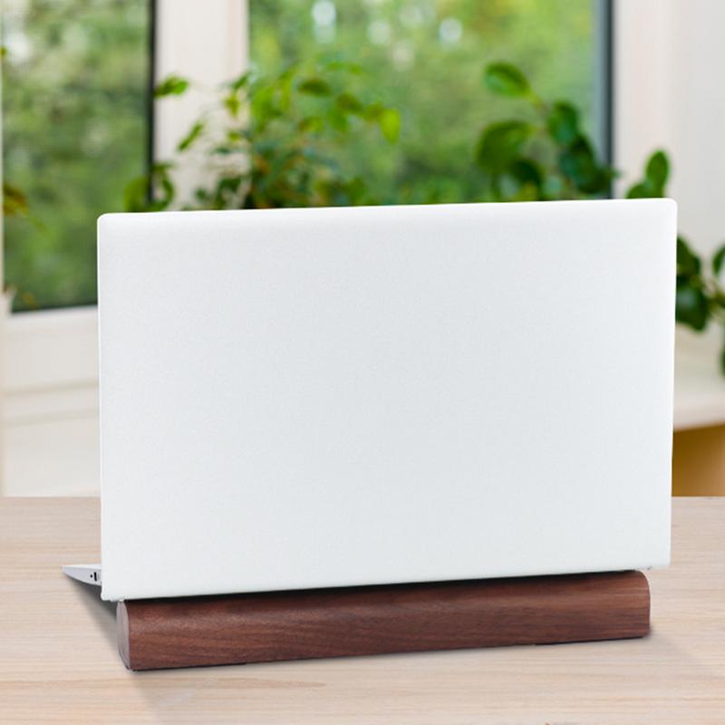 Desk Laptop Holder Ergonomic Laptop Stand Stable Vertical Non-slip Grip Wooden Laptop Holder With Compact For Cooling