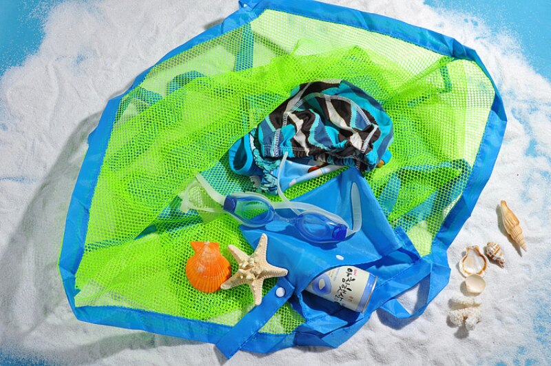 Bolsas de malla de gran capacidad para juguetes de playa para niños y mujeres, organizador de ropa, toalla, cosméticos, maquillaje