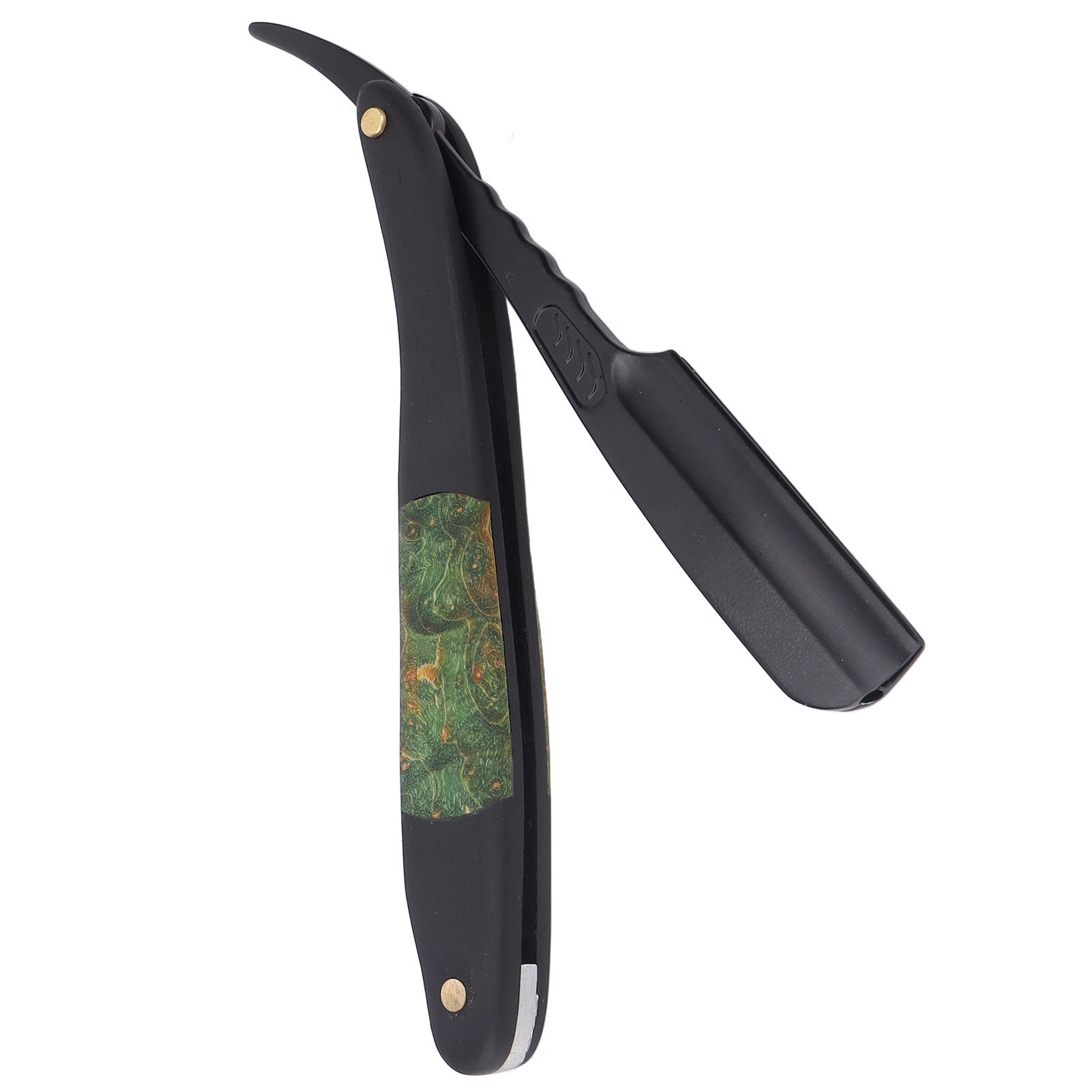 Manual Shaving Blade Holder Feather Pattern Straight Edge Blade Holder for Hair Salon Barber