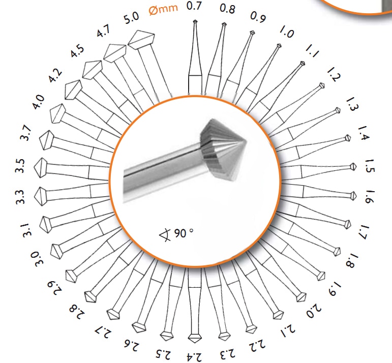 70 grad angl bohrer bdoppelkegel 6PCS Schmuck Burs Diamant Lager Cutter Stein Einstellung Schmuck Machen Werkzeuge größe max 5,0mm