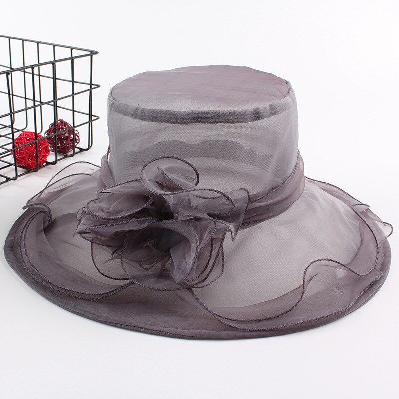 Elegante Dames Hoed Organza Hoed Bruids Hoed Mesh Hoed Party Gelegenheid Hoed Bruiloft Buiten Voor Jurk Vrouwen Zonnehoed cap Voor Vrouwen
