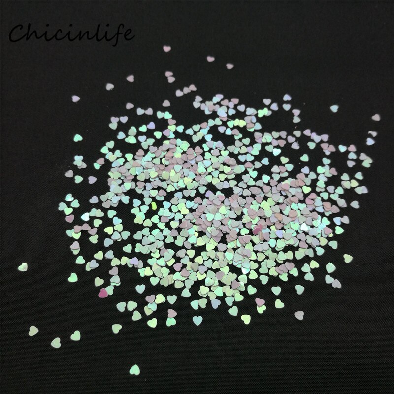 Chicinlife 1000 stk / lot 3mm hvidt hjerte konfetti bryllupsbord dekoration konfetti bachelorette fest dekorativt