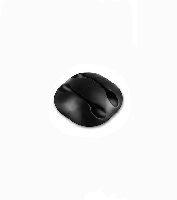 Organizador de cables USB de silicona, bobinador de cables de escritorio, Clips de gestión, soporte de cables para ratón, auriculares, organizador de cables de coche: Negro