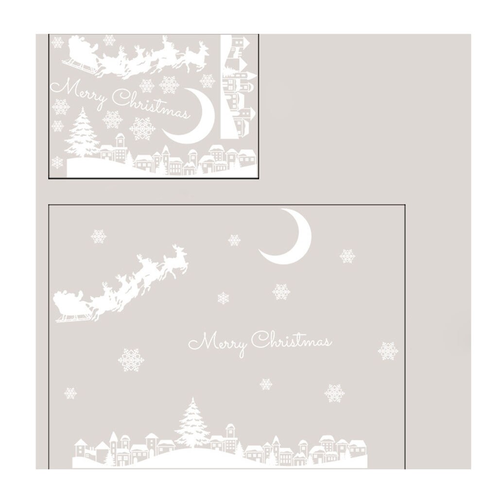 Adorable muñeco de nieve de Navidad restaurante centro comercial decoración nieve para ventana adhesivos removibles para pared de decoración de pared #50
