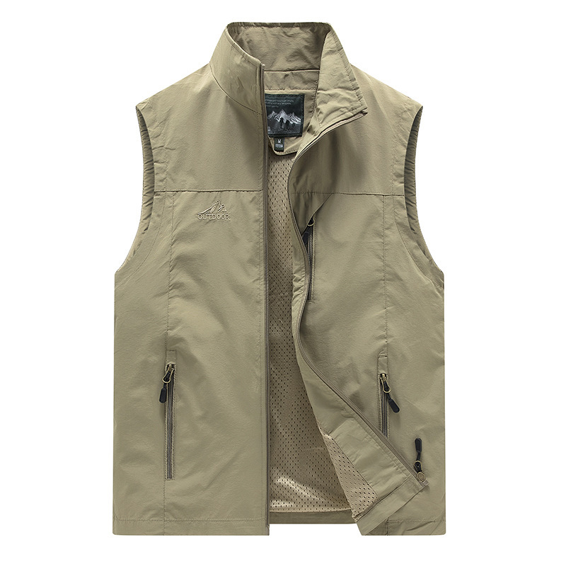 FGKKS Primavera Nuovi Uomini Gilet Per Il Tempo Libero All'aperto Gilet di Colore Solido Giovane di Mezza Età Fotografia Pesca Gilet Casual Giacca Maschile