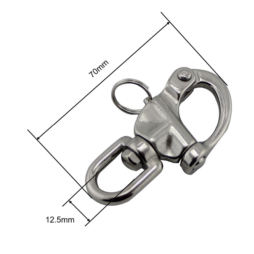 5PCS Quick Release Snap Shackle 316 Stainless Steel 70mm 87mm 128mm Heavy Duty Sailing Quick Release Swivel Trigger Snap Shackle: 70mm
