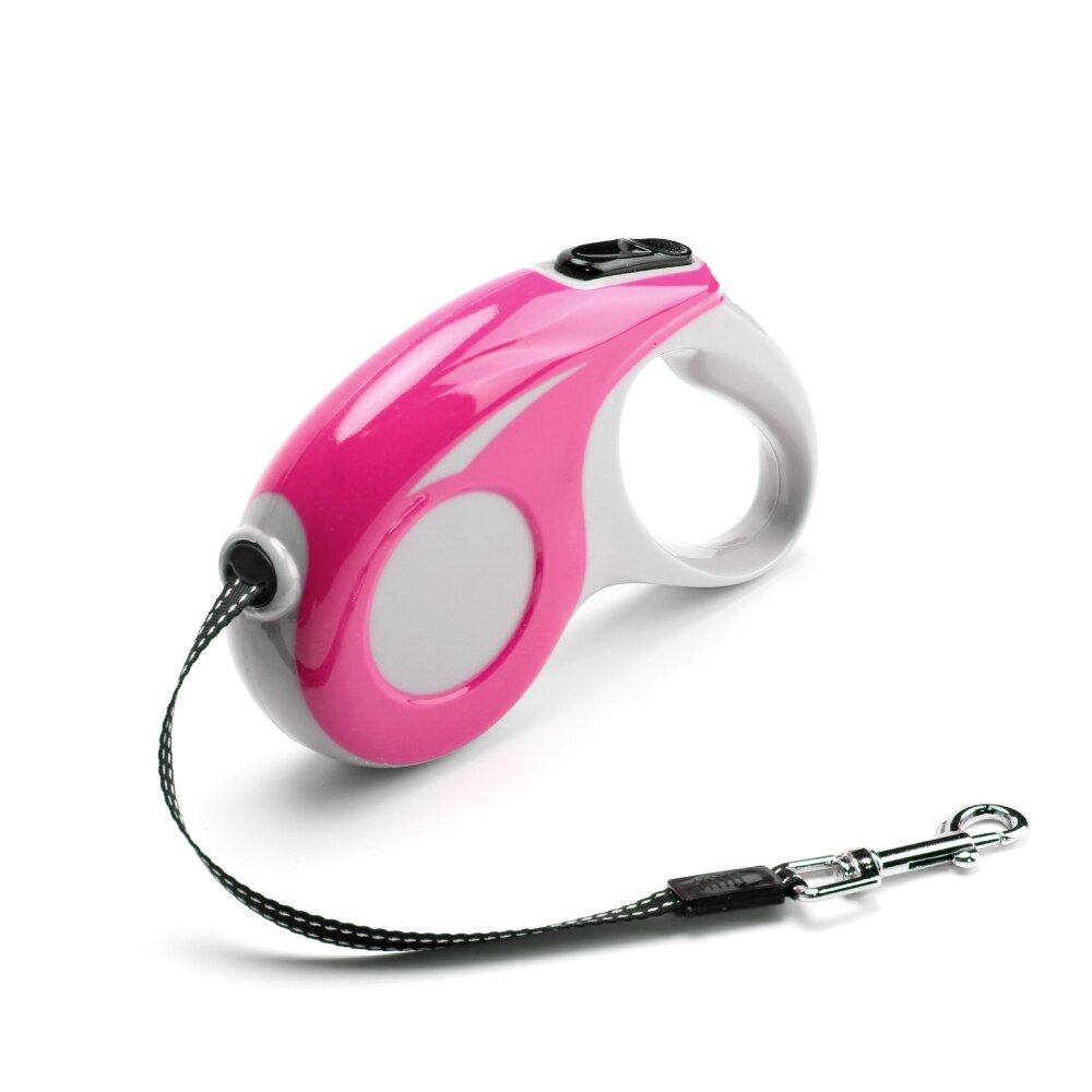 Reflective Retractable Dog Leash For Small Medium Dog No Tangle Nylon Ribbon Retractable Dog Leash for Puppy Dog Supplies: Pink / 5M
