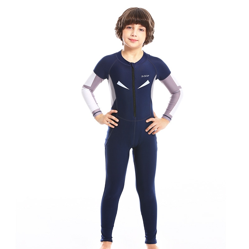 Children Nylon Lycra WetSuit Beach Rash Guards Boy Kids Swim Diving Suits Uv Protection Full Body Long Sleeve One Piece Swimsuit