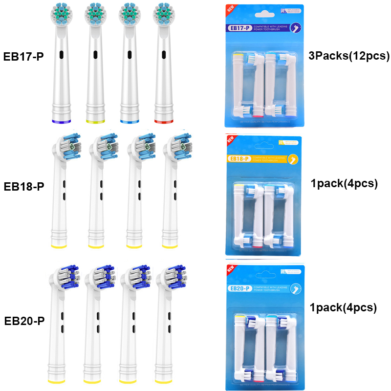 20Pcs Opzetborstel Voor Oral B Tandenborstel Vervanging Elektrische Borstel Floss Reinigen, Precisie Reiniging 3D Whitening,: Roze