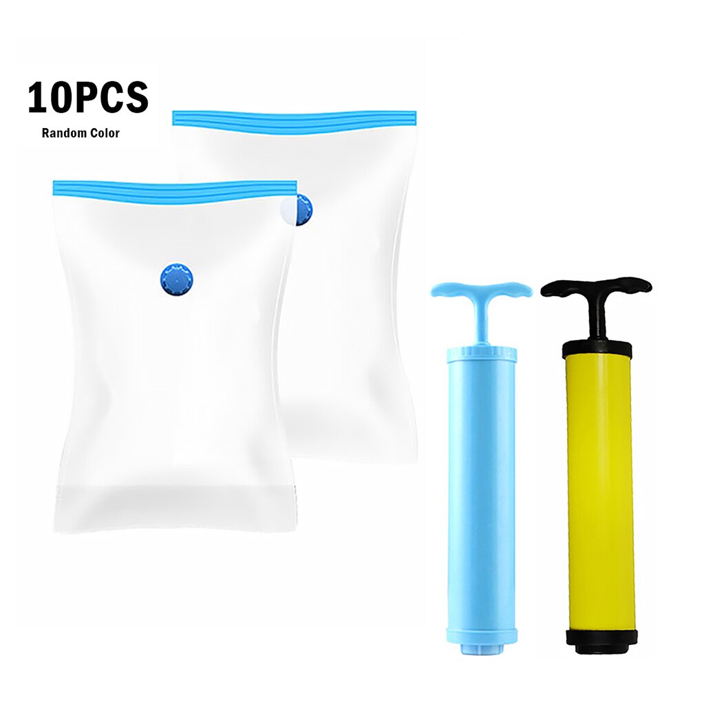 10pcs Vacuum Storage Bags Clothes Pillow Bed Sheets Compression Storage Pouches with Air Pump
