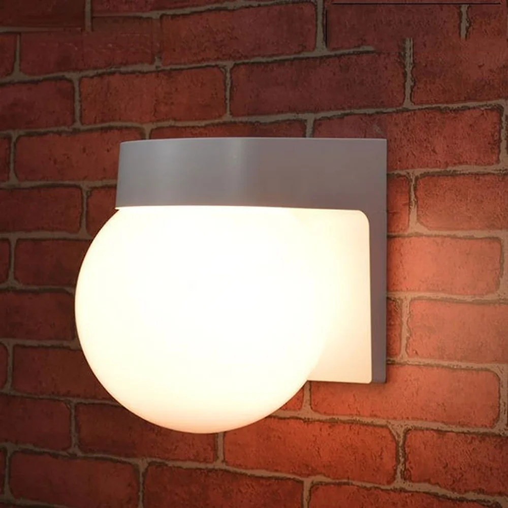 Wandlamp Voor Eetkamer Woonkamer Decoratie Led Pc Basis Melkachtig Wit Acryl Schaduw Bolvormige Buitenlamp Verlichting