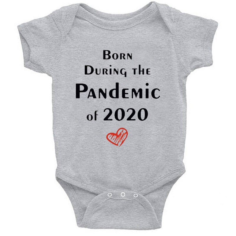 Bébé été tenue col rond manches courtes body avec pandémie de impression pour enfant en bas âge garçons filles 0-12 mois: Gris / 12M