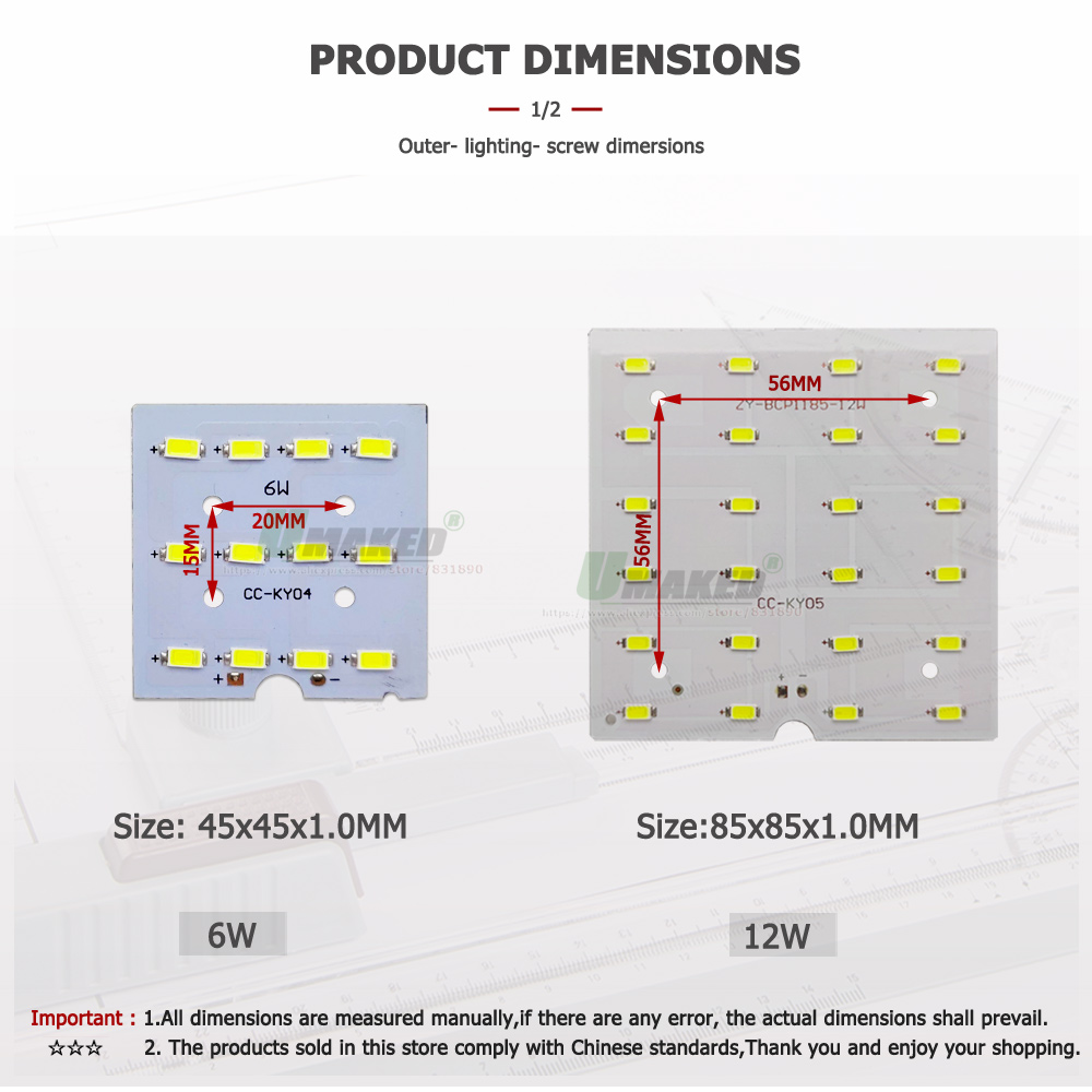 5/10Stck LED PCB 6W 12W 18W LED Downlight Aluminium Platte Beleuchtung Kühlkörper SMD5730 110lm/W Platz Lichtquelle Für Tafel Lampen