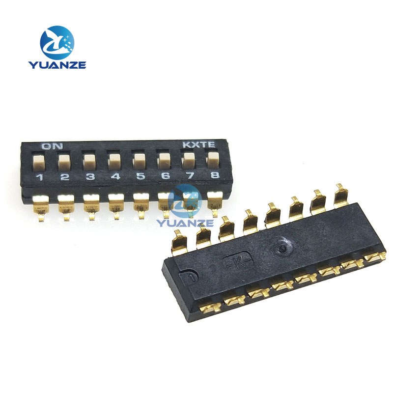 10pcs/lot Slide Type SMT SMD Dip Switch, 2.54mm Pitch 2 Row 4 Pin 2 Position / 8 pin 4 Position / 16 pin 8 Position: Ivory