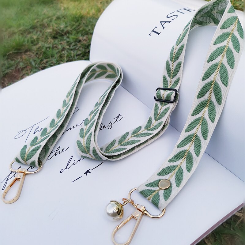 Voor Iphone Huawei Redmi Samsung Mobiele Telefoon Case Verstelbare Mobiele Telefoon Tas Lengte Lanyard Rotan Blad Mobiele Telefoon Lanyard: green