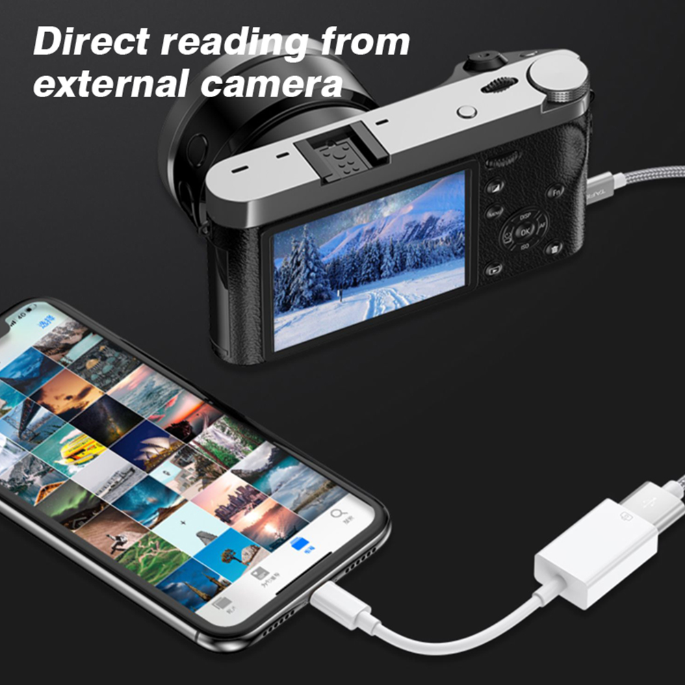 Byscoon-Cable adaptador USB 3,0 OTG para iPhone, adaptador de Lightning a USB, convertidor de Cable de cámara para iPhone 14, 13, 12, 11 Pro Max, Xs, XR, 7, 8 Plus
