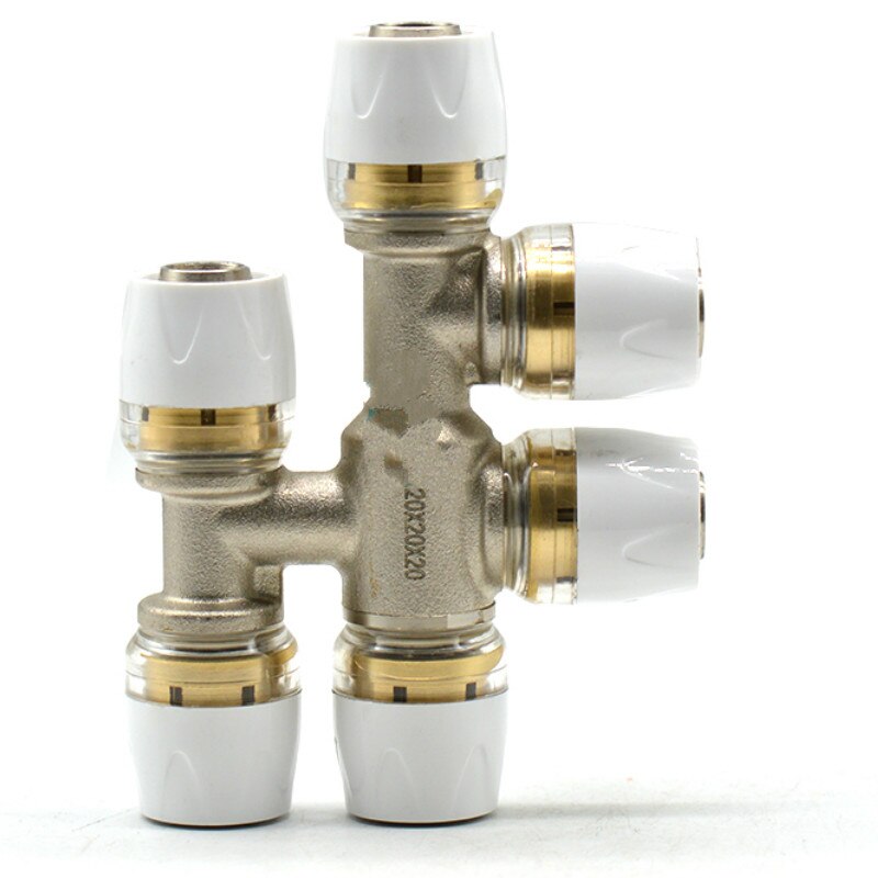 Värmeradiator lika diameter 6- -vägs snabbkoppling adapter av aluminium-plaströr skarv rörkoppling adapter snabbplugg