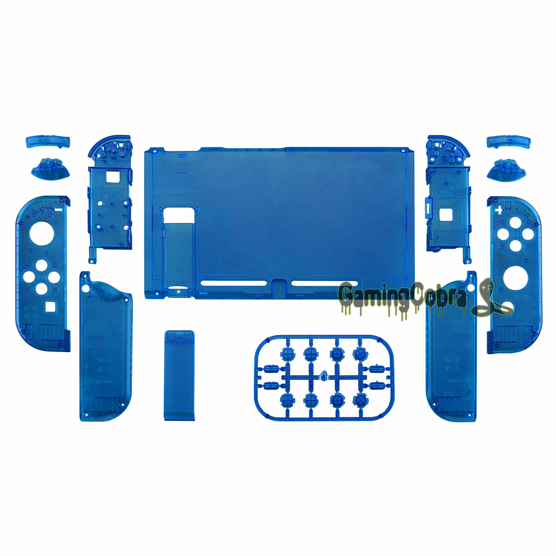 Piastra posteriore per Console personalizzata extreme merate con custodia per Controller custodia con pulsanti Set completo per Nintendo Switch: Clear Blue