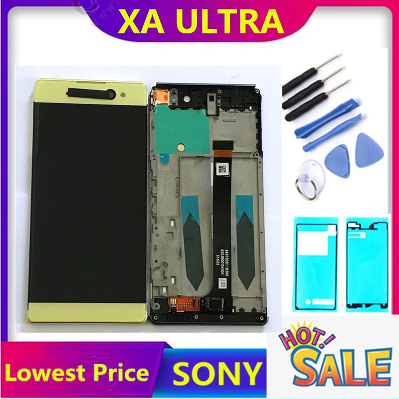 Erilles 6.0 "Lcd Voor Sony Xperia Xa Ultra Touch Screen Display Met Frame Voor Sony Xperia Xa Ultra Lcd display F3211 F3212