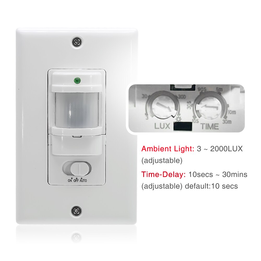 110-220VAC Wall Mounted Motion Sensor Switch With ON/OFF/Auto Mode,Automatic Infrared LED Light Switch with light Control Sensor