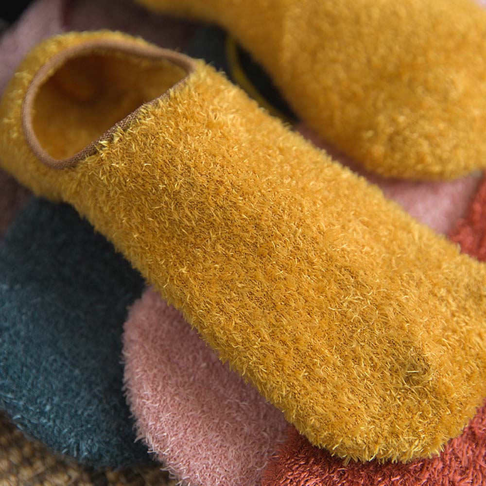 1 para kobiety jesień zima domu ciepłe włochate miękkie podłogi aksamitne skarpetki krótkie zagęścić owłosione miękkie niewidoczne skarpetki zimowe kobiety