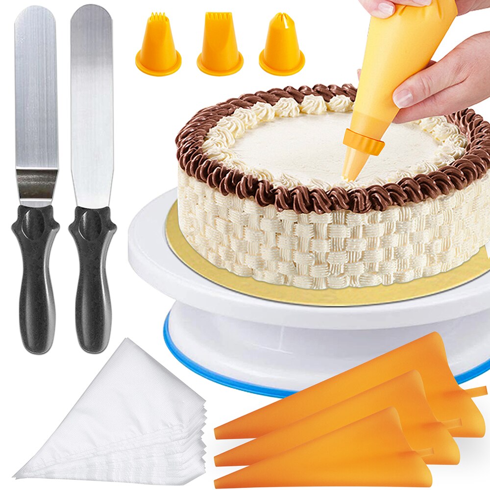 164PCS/Set Multifunction Cake Turntable Set Cake Decorating Tools Kit Pastry Nozzle Fondant Tool Kitchen Dessert Baking Supplies