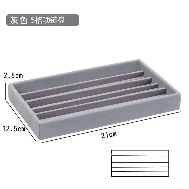 Fluwelen Sieraden Opbergdoos Ketting Stapelbaar Display Lade Armband Oorbel Organisatoren Diy Handwerk Lade Box Grey: Rood