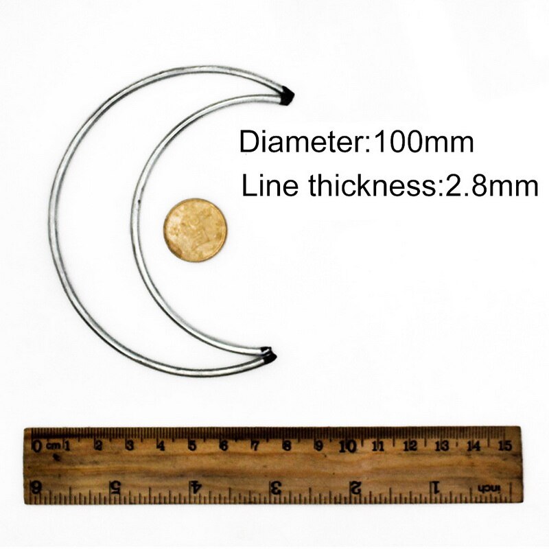 2pcs/set Metal Dream Catcher Moon Triangle Square Hoop for DIY Handmade Dreamcatcher Macrame Material Accessories Crafts: 2pcs Moon 100mm